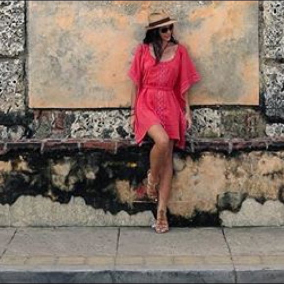 French connection hot pink dress/ cover up - Picture 2 of 8